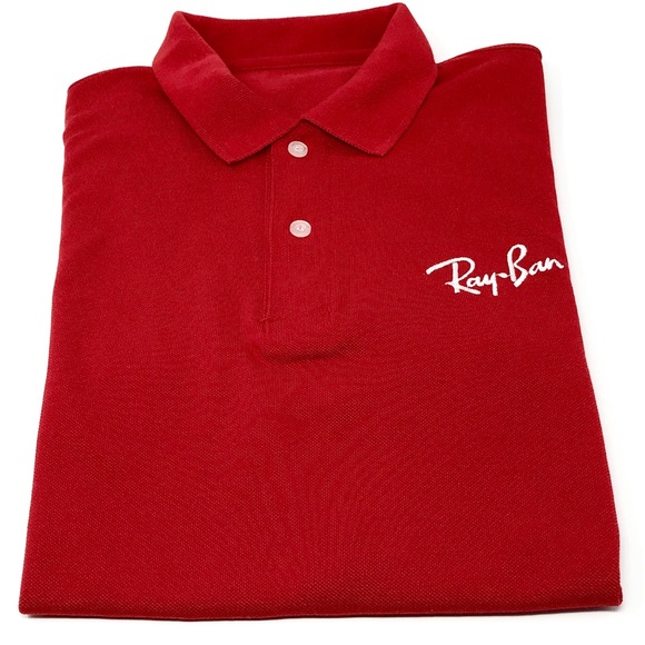 NWOT Ray-ban Red Short-Sleeved Polo Shirt - Picture 3 of 6